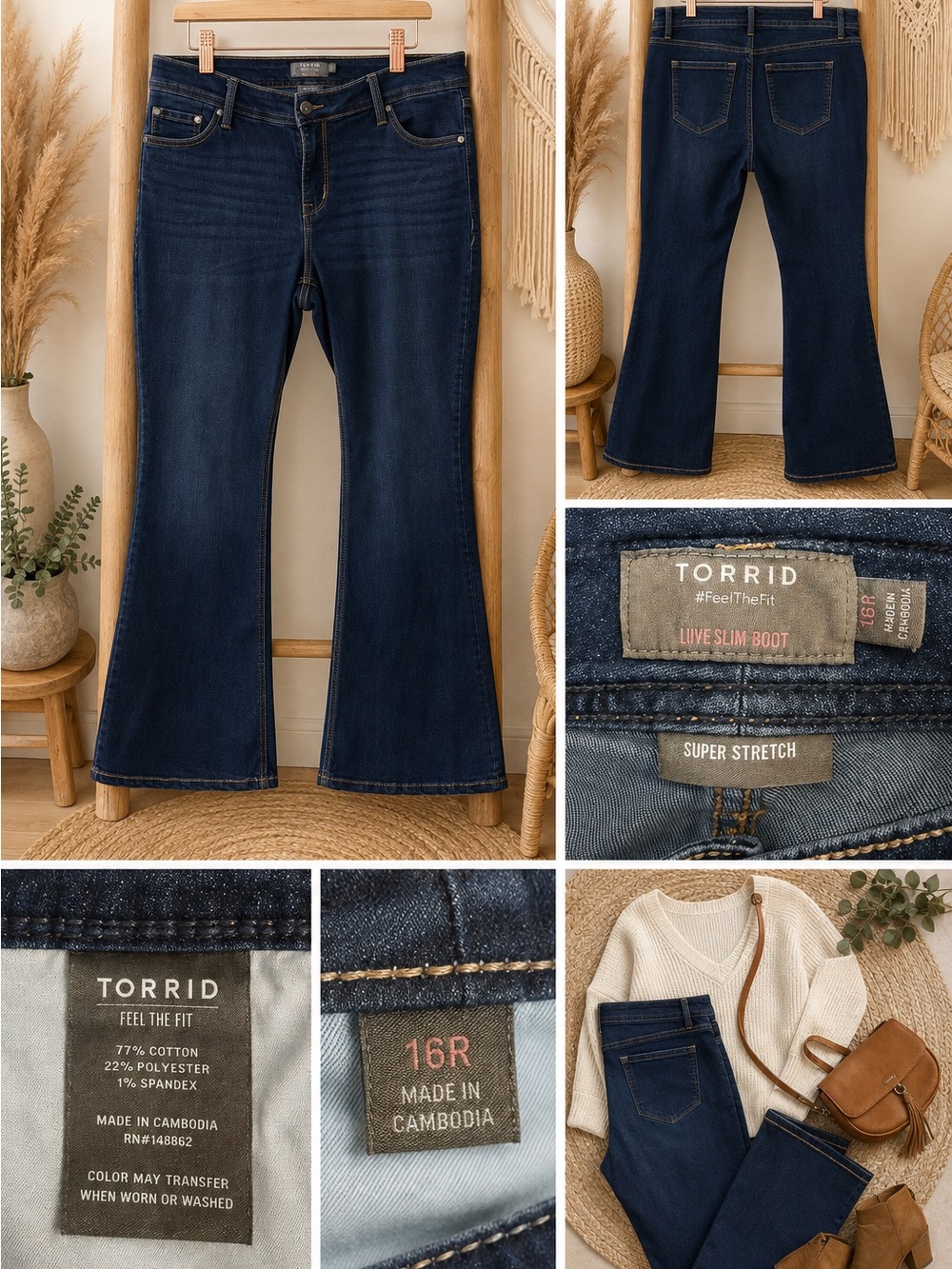 Torrid Women’s Size 16R Dark Blue Luxe Slim Boot Super Stretch Jeans